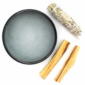 Carved Soapstone Bowl with White Sage and Palo Santo