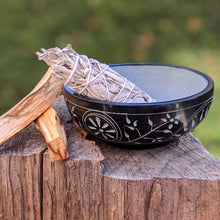 Load image into Gallery viewer, Carved Soapstone Bowl with White Sage and Palo Santo
